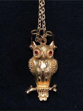 Whimsy Owl Necklace with Movable Glasses